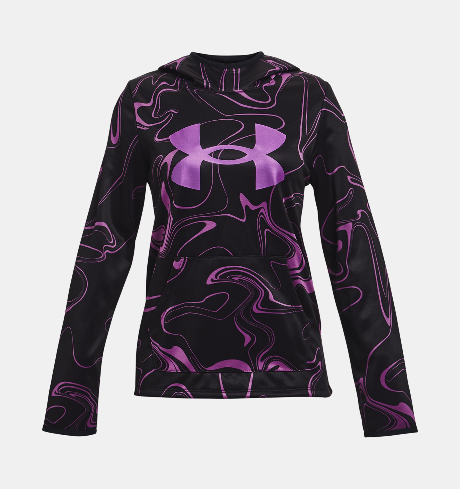 Girls' Armour Fleece® Printed Hoodie, Black, pdpZoomDesktop image number 0